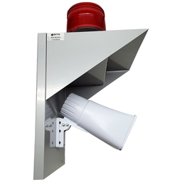 Conjunto Sirene Sinalizador Audiovisual Industrial com Giroflex Bicolor Tipo Polícia - 3
