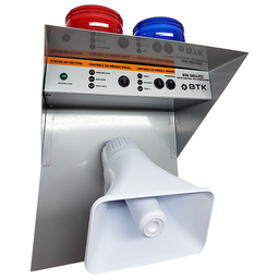 Conjunto Sirene Sinalizador Audiovisual Industrial com Giroflex Bicolor Tipo Polícia - 2