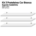 Ver imagem 5 de Kit 3 Prateleiras Branca Mdf 30x9 Suporte Cadeirinha Decorar Arte na Arte Prateleira Suporte Cadeiri