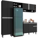 Ver imagem 1 de Cozinha Modulada Completa Valesca 2,30 M 5 Peças Preto