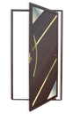 Ver imagem 1 de Porta Pivotante Lamb.Oasis c/Puxador e. Sup.Marrom Corten Dourado 120 Brimak