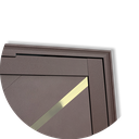Ver imagem 4 de Porta Pivotante Lamb.Oasis c/Puxador e. Sup.Marrom Corten Dourado 120 Brimak