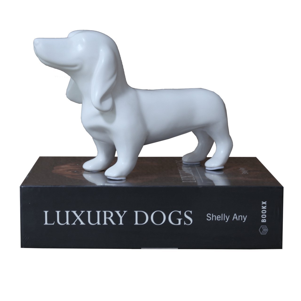 Escultura Cachorro Branco Matte Casa Fraga - 4