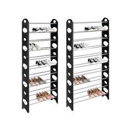 Sapateira 30 Pares com 10 Prateleiras Empilhavel Suporte Organizador Modular para 60 Tenis Sapatos - 5