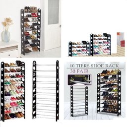 Sapateira 30 Pares com 10 Prateleiras Empilhavel Suporte Organizador Modular para 60 Tenis Sapatos - 2