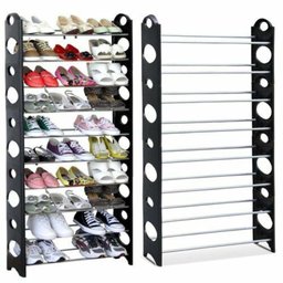 Sapateira 30 Pares com 10 Prateleiras Empilhavel Suporte Organizador Modular para 60 Tenis Sapatos - 1