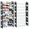 Sapateira 30 Pares com 10 Prateleiras Empilhavel Suporte Organizador Modular para 60 Tenis Sapatos - 1