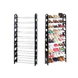 Sapateira 30 Pares com 10 Prateleiras Empilhavel Suporte Organizador Modular para 60 Tenis Sapatos - 3
