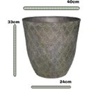 Ver imagem 2 de Vaso para Planta Grande Decoração Flores Sala Área Externa (liso/cinza-escuro)