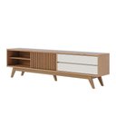 Ver imagem 1 de Rack para Sala Bancada de Tv 75 Pol 200cm Licia Freijó/off White Matte C04 - D’Rossi