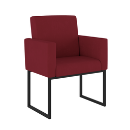 Poltrona Cadeira Decorativa Recepção Base de Ferro Dourada Cor:marsala - 1