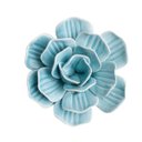 Ver imagem 1 de Peça Decorativa Flor Em Cerâmica Azul Claro 3,5 x 7,5 cm