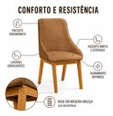 Ver imagem 5 de Kit 2 Cadeiras Verona Corino Caramelo para Sala de Jantar e Cozinha Elegante
