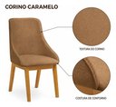 Ver imagem 6 de Kit 2 Cadeiras Verona Corino Caramelo para Sala de Jantar e Cozinha Elegante