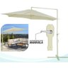 Ombrelone Guarda Sol Lateral Grande 3 Metros Bel Veneza - Bege com Base de Apoio e Manivela de Abert - 8