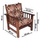 Ver imagem 6 de Poltrona Colonial Cancún de Madeira C/ Almofadas Estampa Floram Marrom