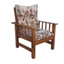 Ver imagem 3 de Poltrona Colonial Cancún de Madeira C/ Almofadas Estampa Floram Marrom