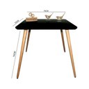 Ver imagem 2 de Mesa Jantar Pés Palitos Tampo Quadrado Vidro Laqueado 70cm Preto