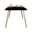 Ver imagem 1 de Mesa Jantar Pés Palitos Tampo Quadrado Vidro Laqueado 70cm Preto