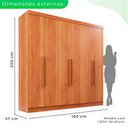 Ver imagem 4 de Guarda-roupa Casal 6 Portas 2 Gavetas Recife Sallêto Móveis