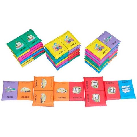 Dominó Gigante Espuma 28 Peças - Meios de Transporte