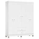 Ver imagem 3 de Cômoda e Guarda Roupa 6 Portas Ternura Baby Branco Brilho – Incorplac