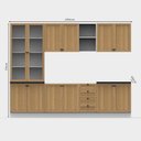 Ver imagem 2 de Armário de Cozinha Completo Berlim B7 7 Peças MDF Amadeirado Ditália Móveis