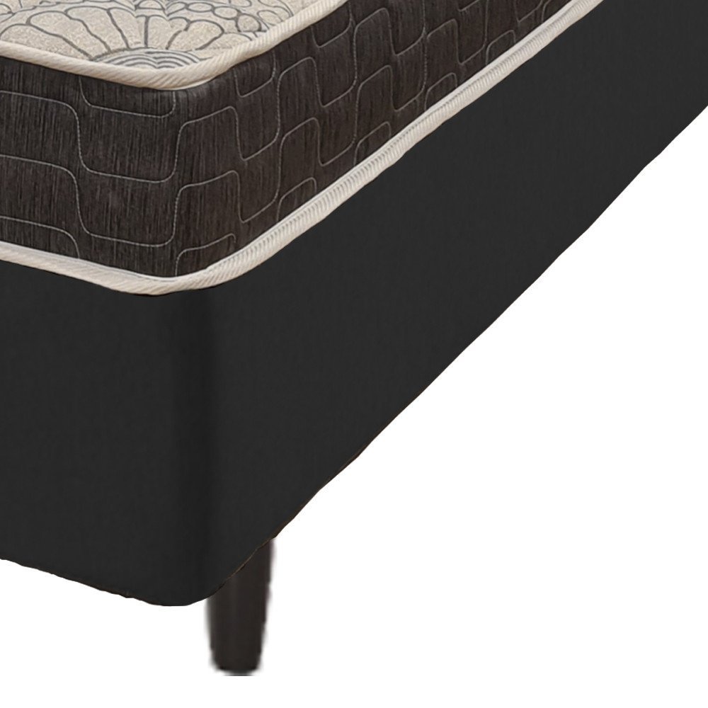 Cama Box King Size Preto + Colchão San Francisco Ortopédico Espuma D33 193x203x54cm - 4