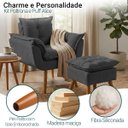 Ver imagem 4 de Kit Poltrona e Puff Alice Decorativa Confortável para Sala Recepção Manicure Quarto Tecido Suede