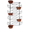 Suporte Ferro Plantas Folhas Preto 5 Vasos - 1