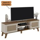 Ver imagem 7 de Rack Bancada Charlotte para Tv 75 Pinho / Off White