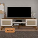 Ver imagem 5 de Rack Bancada Charlotte para Tv 75 Pinho / Off White