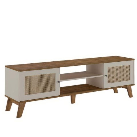 Rack Bancada Charlotte para Tv 75 Pinho / Off White