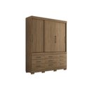 Ver imagem 1 de Guarda Roupa Casal 3 Portas de Correr e 9 Gavetas C- Pés Click 3.9 Jatobá - Santos Andirá