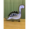 Luminária Abajur Dinossauro de Mesa com Led Com ou Sem Fio - Cinza - Bateria 9V (Sem Fio) - 5