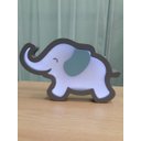 Ver imagem 5 de Luminária Abajur Elefante de Mesa com Led Com ou Sem Fio - Orelha Azul - Bateria 9V (Sem Fio)