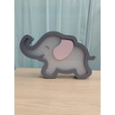 Ver imagem 3 de Luminária Abajur Elefante de Mesa com Led Com ou Sem Fio - Orelha Azul - Bateria 9V (Sem Fio)