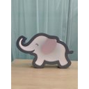 Ver imagem 2 de Luminária Abajur Elefante de Mesa com Led Com ou Sem Fio - Orelha Azul - Bateria 9V (Sem Fio)