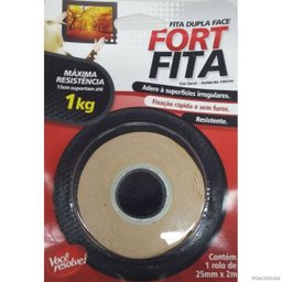 Fita Dupla Face Amarela 25 mm x 2 m - 1