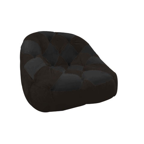 Poltrona Paloma Escritório Sala Pé Plástico Suede Marrom e Suede Preto - Dominic Decor