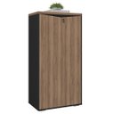 Ver imagem 1 de Armário para Escritório 2 Portas com Chave 3 Prateleiras Nogal/preto