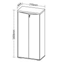 Ver imagem 3 de Armário para Escritório 2 Portas com Chave 3 Prateleiras Nogal/preto