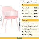 Ver imagem 3 de Cadeira de Jantar Estofada Marcela - Rosa