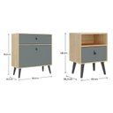 Ver imagem 3 de Conjunto Cômoda Sapateira com Mesa de Cabeceira Cinza/Amendoa/Acqua