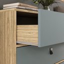 Ver imagem 6 de Conjunto Cômoda Sapateira com Mesa de Cabeceira Cinza/Amendoa/Acqua
