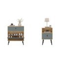 Ver imagem 2 de Conjunto Cômoda Sapateira com Mesa de Cabeceira Cinza/Amendoa/Acqua