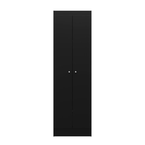 Armário Multiuso Aura 2 Portas 5 Prateleiras Kits Paraná Cor:black/black