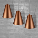Ver imagem 3 de Kit 3 Pendentes Luminaria Lustres de Teto Cone Alumínio Decoração Casa Sala Cozinha