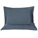 Ver imagem 1 de Kit Cobre Leito Colcha Bellini King Dupla Face Percal 300 Fios Textura Matelassê 3 Peças - Azul