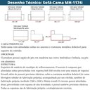Ver imagem 7 de Sofá-Cama 3 Lugares MH-1174 Herval 201 cm Colchão Casal Linho Marrom A Pé Madeira Amêndoa